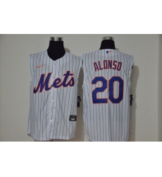 Mets 20 Pete Alonso White Nike Cool Base Sleeveless Jersey Mets 20 Pete Alonso White Nike Cool Base Sleeveless Jersey