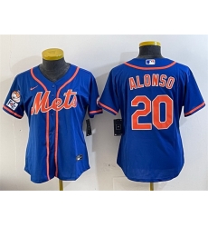 Women New York Mets 20 Pete Alonso Royal 2025 Spring Training Cool Base Stitched Baseball Jersey
