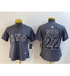 Women New York Mets 22 Juan Soto Graphite 2024 City Connect Limited Stitched Baseball Jersey Women New York Mets 22 Juan Soto Graphite 2024 City Connect Limited Stitched Baseball Jersey