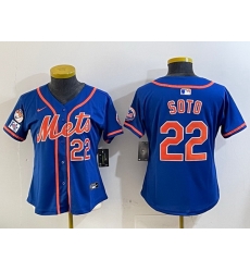 Women New York Mets 22 Juan Soto Royal 2025 Spring Training Alternate Limited Stitched Baseball Jersey Women New York Mets 22 Juan Soto Royal 2025 Spring Training Alternate Limited Stitched Baseball Jersey