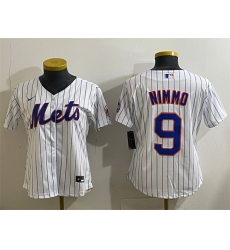 Women New York Mets 9 Brandon Nimmo White Cool Base Stitched Baseball Jersey Women New York Mets 9 Brandon Nimmo White Cool Base Stitched Baseball Jersey