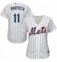 Womens Majestic New York Mets 11 Jose Bautista Authentic White Home Cool Base MLB Jersey Womens Majestic New York Mets 11 Jose Bautista Authentic White Home Cool Base MLB Jersey