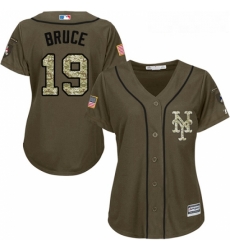 Womens Majestic New York Mets 19 Jay Bruce Replica Green Salute to Service MLB Jersey Womens Majestic New York Mets 19 Jay Bruce Replica Green Salute to Service MLB Jersey