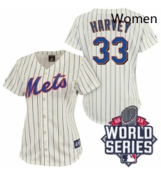 Womens Majestic New York Mets 33 Matt Harvey Authentic CreamBlue Strip 2015 World Series MLB Jersey Womens Majestic New York Mets 33 Matt Harvey Authentic CreamBlue Strip 2015 World Series MLB Jersey