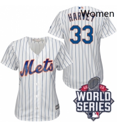 Womens Majestic New York Mets 33 Matt Harvey Authentic WhiteBlue Strip 2015 World Series MLB Jersey Womens Majestic New York Mets 33 Matt Harvey Authentic WhiteBlue Strip 2015 World Series MLB Jersey