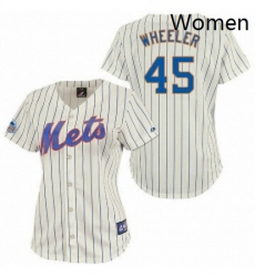 Womens Majestic New York Mets 45 Zack Wheeler Replica CreamBlue Strip MLB Jersey Womens Majestic New York Mets 45 Zack Wheeler Replica CreamBlue Strip MLB Jersey