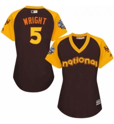 Womens Majestic New York Mets 5 David Wright Authentic Brown 2016 All Star National League BP Cool Base MLB Jersey Womens Majestic New York Mets 5 David Wright Authentic Brown 2016 All Star National League BP Cool Base MLB Jersey