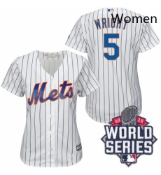Womens Majestic New York Mets 5 David Wright Authentic WhiteBlue Strip 2015 World Series MLB Jersey Womens Majestic New York Mets 5 David Wright Authentic WhiteBlue Strip 2015 World Series MLB Jersey