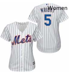 Womens Majestic New York Mets 5 David Wright Replica WhiteBlue Strip MLB Jersey Womens Majestic New York Mets 5 David Wright Replica WhiteBlue Strip MLB Jersey