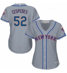 Womens Majestic New York Mets 52 Yoenis Cespedes Authentic Grey Road Cool Base MLB Jersey Womens Majestic New York Mets 52 Yoenis Cespedes Authentic Grey Road Cool Base MLB Jersey