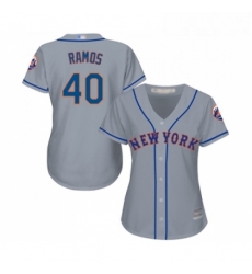 Womens New York Mets 40 Wilson Ramos Authentic Grey Road Cool Base Baseball Jersey Womens New York Mets 40 Wilson Ramos Authentic Grey Road Cool Base Baseball Jersey
