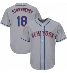 Youth Majestic New York Mets 18 Darryl Strawberry Replica Grey Road Cool Base MLB Jersey Youth Majestic New York Mets 18 Darryl Strawberry Replica Grey Road Cool Base MLB Jersey