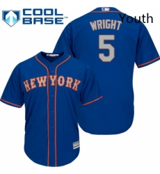 Youth Majestic New York Mets 5 David Wright Replica Royal Blue Alternate Road Cool Base MLB Jersey Youth Majestic New York Mets 5 David Wright Replica Royal Blue Alternate Road Cool Base MLB Jersey