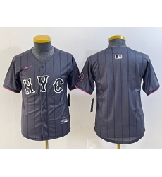 Youth New York Mets Team Big Logo Graphite 2024 City Connect Limited Stitched Baseball Jersey 8 Youth New York Mets Team Big Logo Graphite 2024 City Connect Limited Stitched Baseball Jersey 8
