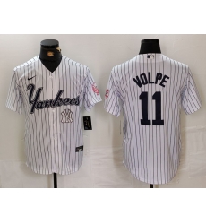 Men New York Yankees 11 Anthony Volpe White Cool Base Stitched Baseball Jersey 1 Men New York Yankees 11 Anthony Volpe White Cool Base Stitched Baseball Jersey 1