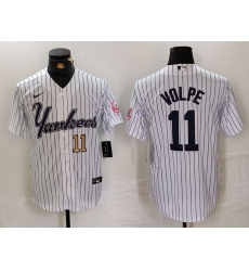 Men New York Yankees 11 Anthony Volpe White Cool Base Stitched Baseball Jersey 2 Men New York Yankees 11 Anthony Volpe White Cool Base Stitched Baseball Jersey 2