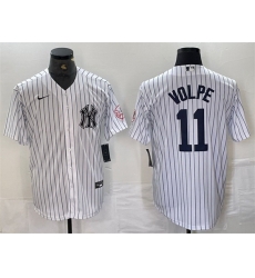 Men New York Yankees 11 Anthony Volpe White Cool Base Stitched Baseball JerseyS Men New York Yankees 11 Anthony Volpe White Cool Base Stitched Baseball JerseyS