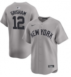 Men New York Yankees 12 Trent Grisham Gray 2024 Away Limited Cool Base Stitched Baseball Jersey Men New York Yankees 12 Trent Grisham Gray 2024 Away Limited Cool Base Stitched Baseball Jersey