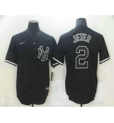 Men New York Yankees 2 Derek Jeter Black Fashion Stitched MLB Nike Cool Base Jersey Men New York Yankees 2 Derek Jeter Black Fashion Stitched MLB Nike Cool Base Jersey