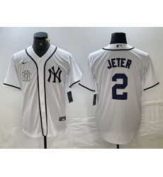 Men New York Yankees 2 Derek Jeter White Cool Base Stitched Baseball Jersey 1 Men New York Yankees 2 Derek Jeter White Cool Base Stitched Baseball Jersey 1