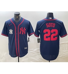 Men New York Yankees 22 Juan Soto Navy Cool Base Stitched Baseball Jersey 1 Men New York Yankees 22 Juan Soto Navy Cool Base Stitched Baseball Jersey 1