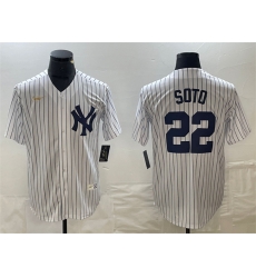 Men New York Yankees 22 Juan Soto White Cool Base Stitched Baseball Jerseys Men New York Yankees 22 Juan Soto White Cool Base Stitched Baseball Jerseys
