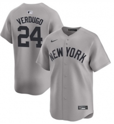 Men New York Yankees 24 Alex Verdugo Gray 2024 Away Limited Cool Base Stitched Baseball Jersey Men New York Yankees 24 Alex Verdugo Gray 2024 Away Limited Cool Base Stitched Baseball Jersey