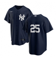 Men New York Yankees 25 Gleyber Torres Navy Cool Base Stitched Baseball Jersey Men New York Yankees 25 Gleyber Torres Navy Cool Base Stitched Baseball Jersey