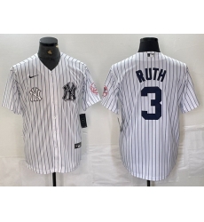 Men New York Yankees 3 Babe Ruth White Cool Base Stitched Baseball Jersey 6 Men New York Yankees 3 Babe Ruth White Cool Base Stitched Baseball Jersey 6