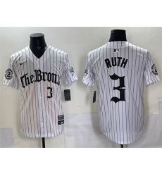 Men New York Yankees 3 Babe Ruth White Pinstripe 27Gothic Legacy Edition 27 Vapor Premier Limited Stitched Baseball Jersey Men New York Yankees 3 Babe Ruth White Pinstripe 27Gothic Legacy Edition 27 Vapor Premier Limited Stitched Baseball Jersey