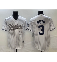 Men New York Yankees 3 Babe Ruth White With Patch Cool Base Stitched Baseball Jersey Men New York Yankees 3 Babe Ruth White With Patch Cool Base Stitched Baseball Jersey