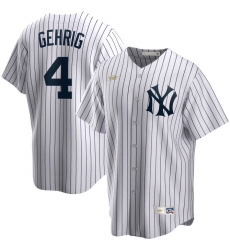 Men New York Yankees 4 Lou Gehrig Nike Home Cooperstown Collection Player MLB Jersey White Men New York Yankees 4 Lou Gehrig Nike Home Cooperstown Collection Player MLB Jersey White