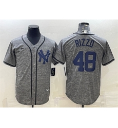 Men New York Yankees 48 Anthony Rizzo Grey Cool Base Stitched Jersey Men New York Yankees 48 Anthony Rizzo Grey Cool Base Stitched Jersey