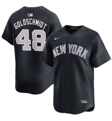 Men New York Yankees 48 Paul Goldschmidt Navy 2024 Alternate Limited Stitched Baseball Jersey Men New York Yankees 48 Paul Goldschmidt Navy 2024 Alternate Limited Stitched Baseball Jersey