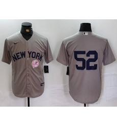 Men New York Yankees 52 CC Sabathia Grey Cool Base Stitched Baseball Jersey 3 Men New York Yankees 52 CC Sabathia Grey Cool Base Stitched Baseball Jersey 3