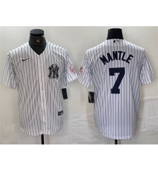 Men New York Yankees 7 Mickey Mantle White Cool Base Stitched Baseball Jersey Men New York Yankees 7 Mickey Mantle White Cool Base Stitched Baseball Jersey