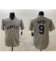 Men New York Yankees 9 Roger Maris Grey Cool Base Stitched Baseball Jersey Men New York Yankees 9 Roger Maris Grey Cool Base Stitched Baseball Jersey