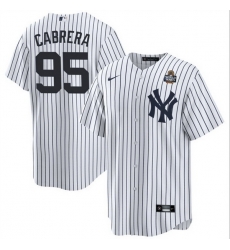 Men New York Yankees 95 Oswaldo Cabrera White 2024 World Series Cool Base Stitched Baseball Jersey Men New York Yankees 95 Oswaldo Cabrera White 2024 World Series Cool Base Stitched Baseball Jersey