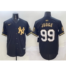 Men New York Yankees 99 Aaron Judge Black Gold With Patch Limited Stitched Baseball Jersey Men New York Yankees 99 Aaron Judge Black Gold With Patch Limited Stitched Baseball Jersey