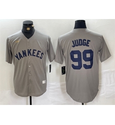Men New York Yankees 99 Aaron Judge Grey Cool Base Stitched Baseball Jersey Men New York Yankees 99 Aaron Judge Grey Cool Base Stitched Baseball Jersey