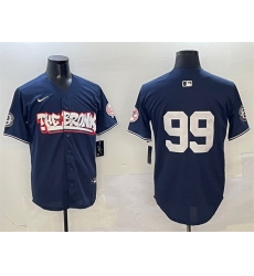 Men New York Yankees 99 Aaron Judge Navy Bronx Graffiti Vapor Limited Stitched Baseball Jersey
