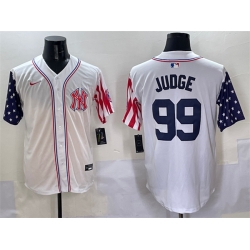 Men New York Yankees 99 Aaron Judge White American Style Limited Stitched Baseball Jersey