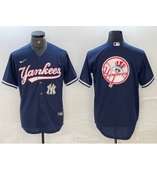Men New York Yankees Big LOGO Navy Cool Base Stitched Baseball Jersey 31 Men New York Yankees Big LOGO Navy Cool Base Stitched Baseball Jersey 31