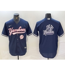 Men New York Yankees Big LOGO Navy Cool Base Stitched Baseball Jersey 5 Men New York Yankees Big LOGO Navy Cool Base Stitched Baseball Jersey 5