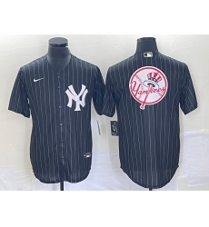 Men New York Yankees Black Team Big Logo With Patch Cool Base Stitched Baseball Jersey 7 Men New York Yankees Black Team Big Logo With Patch Cool Base Stitched Baseball Jersey 7