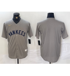 Men New York Yankees Blank Grey Cool Base Stitched Baseball Jersey Men New York Yankees Blank Grey Cool Base Stitched Baseball Jersey