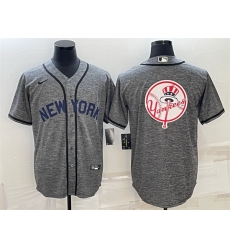 Men New York Yankees Gray Team Big Logo Cool Base Stitched Baseball Jersey Men New York Yankees Gray Team Big Logo Cool Base Stitched Baseball Jersey