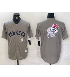 Men New York Yankees Grey Team Big Logo Cool Base Stitched Baseball Jersey 008 Men New York Yankees Grey Team Big Logo Cool Base Stitched Baseball Jersey 008