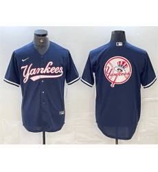Men New York Yankees Navy Team Big Logo Cool Base Stitched Baseball Jersey 4 Men New York Yankees Navy Team Big Logo Cool Base Stitched Baseball Jersey 4