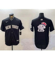 Men New York Yankees Team Big Logo Black With Patch Limited Stitched Baseball Jersey Men New York Yankees Team Big Logo Black With Patch Limited Stitched Baseball Jersey